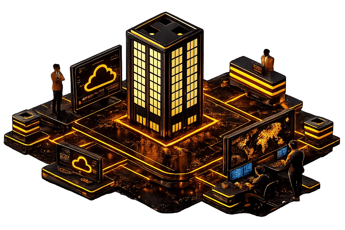Server Infrastructure Illustration Dark